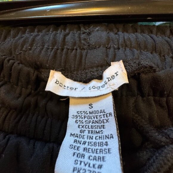 Soft Modal Blend Black Joggers - Better/Together Aesthetic Lounge Pants, Size S - Picture 4 of 5